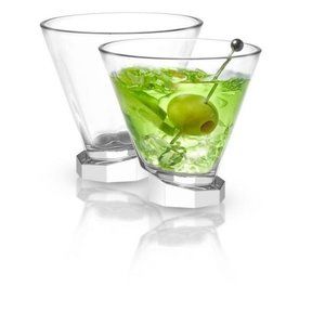 JoyJolt Aqua Vitae Off Base Octagon Martini Glasses (Set of 2)